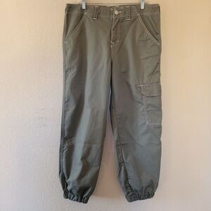 True Religion Bobbi Cargo Pants Women 31 Green Baggy Jogger Utility Military Nwt